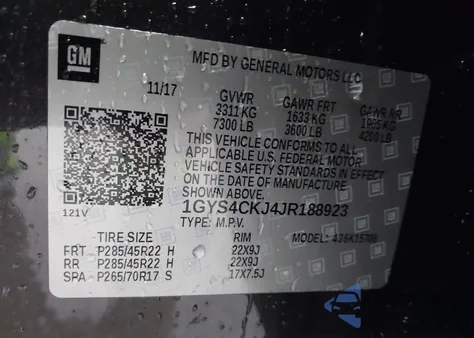 2018 Cadillac Escalade Premium Luxury z USA, uszkodzony, nr VIN 1GYS4CKJ4JR188923